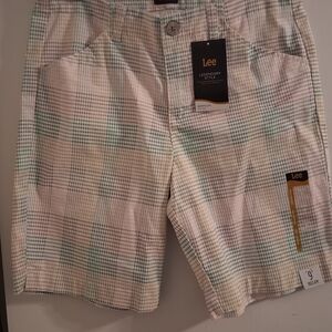 Lee Plaid Bermuda Shorts in Mint and  Pink Preppy